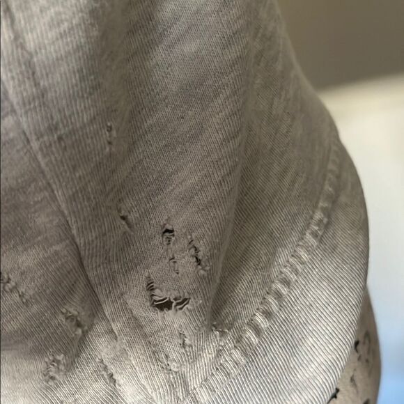 Free People Distressed Rips Holes Cropped Zipper Gray Women's Hoodie Sweatshirt - Picture 4 of 12